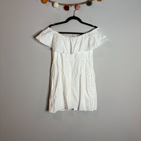 Zara white off shoulder button down dress - Picture 5 of 5